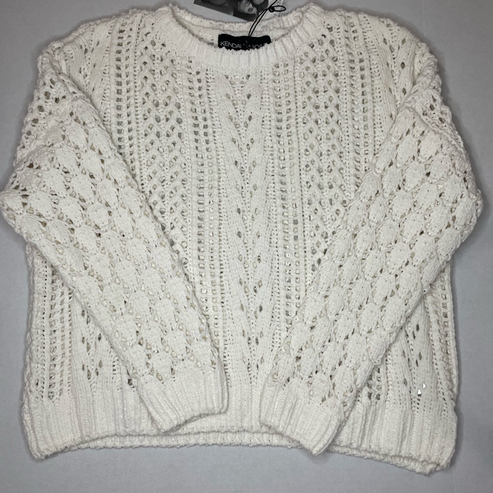 Kendall & Kylie Cream Knit Sweater
